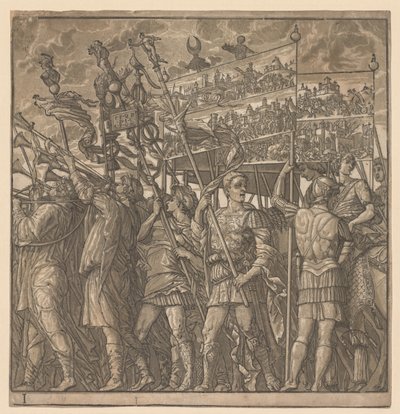 Le Triomphe de Jules César : Soldats portant les images de la guerre, 1593-99 - Andrea Andreani