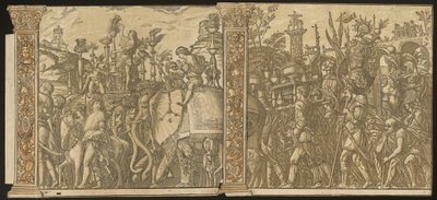 Le Triomphe de Jules César [n°5 et 6 plus 2 colonnes] - Andrea Andreani after Andrea Mantegna
