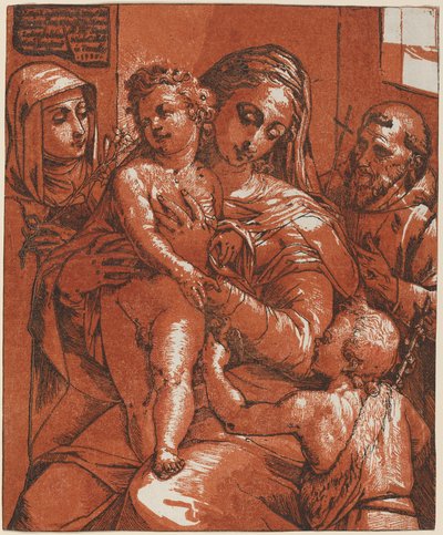 Madone et Enfant Accompagnés de Saints - Andrea Andreani after Jacopo Ligozzi