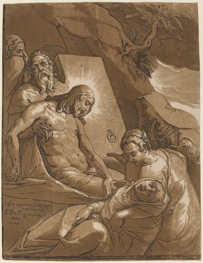 La Mise au tombeau - Andrea Andreani after Raffaello Motta