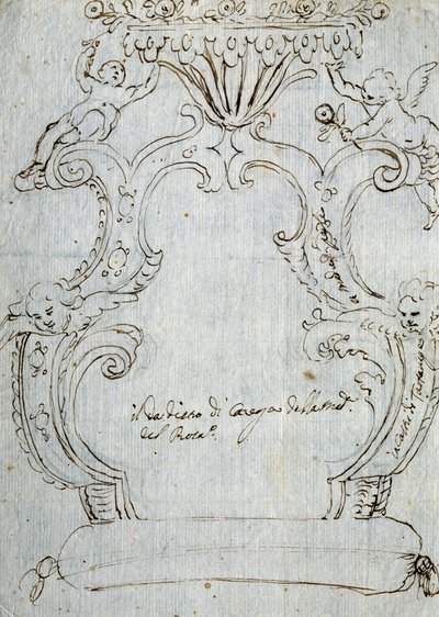 Esquisse pour dossier de chaise, vers 1715 - Andrea Brustolon