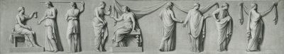Un panneau en grisaille représentant une procession féminine avec des lacrymatoires - Andrea Casali