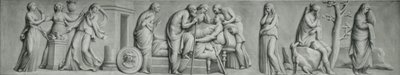 Un panneau en grisaille, représentant la scène de la mort de Méléagre - Andrea Casali