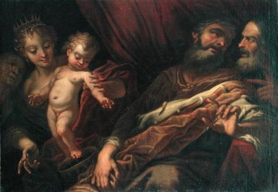 Le jeune Moïse debout sur la couronne du Pharaon - Andrea Celesti
