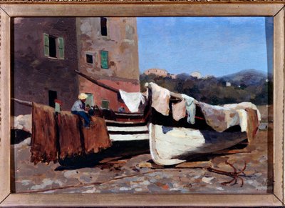 Paysage de bateaux sur le rivage - Andrea Figari