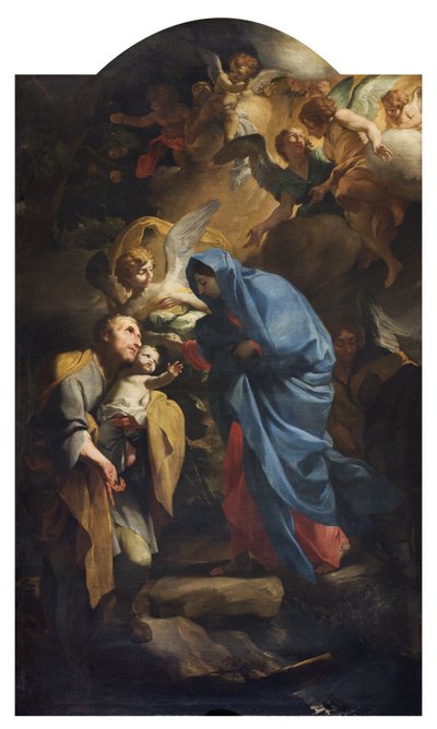 Sainte Famille ou la Fuite en Égypte, 1673-74 - Andrea Lanzani