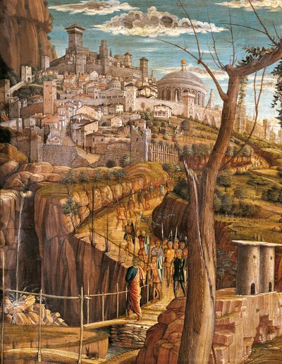 Agonie dans le jardin (détail de Jérusalem) - Andrea Mantegna