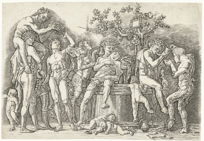 Bacchanale avec satyres et bacchantes près du pressoir à vin - Andrea Mantegna