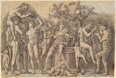 Bacchanale avec un tonneau de vin - Andrea Mantegna