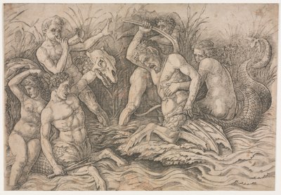 Bataille des dieux de la mer - partie droite, vers 1485-88 - Andrea Mantegna