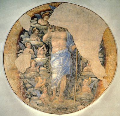 Christ montant au ciel en gloire entouré d