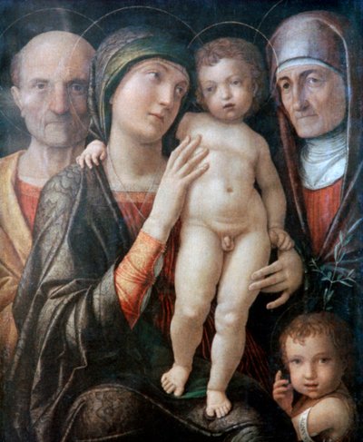 Sainte Famille avec Sainte Élisabeth et Saint Jean-Baptiste enfant, c1495-1500 - Andrea Mantegna