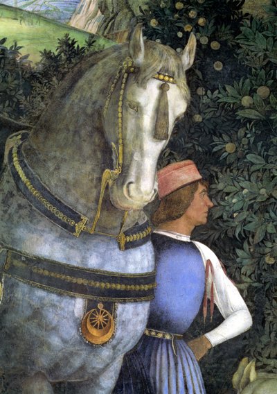Cheval et palefrenier, de la Camera degli Sposi ou Camera Picta, 1465-74 (détail) - Andrea Mantegna