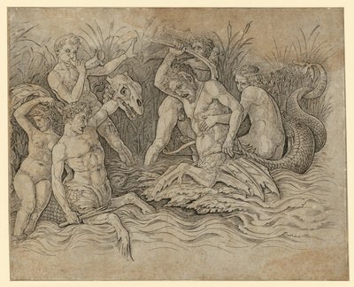 Combat des dieux de la mer - Andrea Mantegna