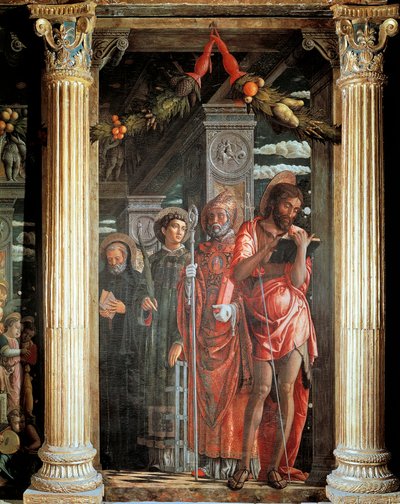 Saints Jean et Laurent et deux saints (détail) - Andrea Mantegna