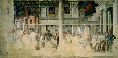 Le martyre et le transport du corps décapité de Saint Christophe, c.1448-57 - Andrea Mantegna