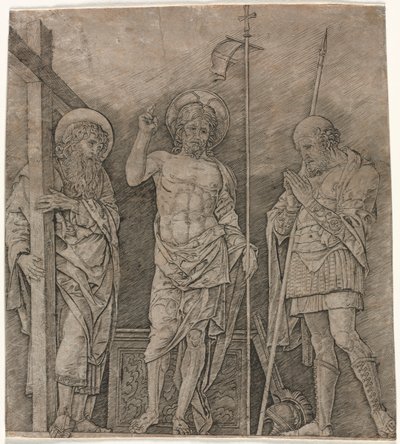 Le Christ ressuscité entre Saint André et Longin - Andrea Mantegna