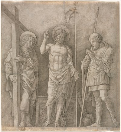 Le Christ ressuscité entre Saint André et Longinus - Andrea Mantegna