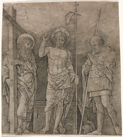 Le Christ ressuscité entre Saint André et Longinus, début des années 1470 - Andrea Mantegna