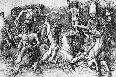 La bataille des dieux de la mer (détail) - Andrea Mantegna