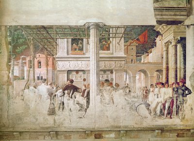 Le martyre de Saint Christophe et le déplacement de son corps (avant restauration), c.1450-56 - Andrea Mantegna