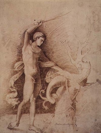 Jeune homme combattant un dragon - Andrea Mantegna
