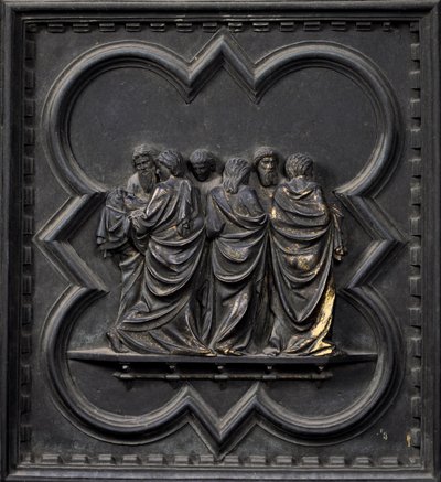 Le transport du corps de Saint Jean-Baptiste, dix-neuvième panneau des portes sud du baptistère de San Giovanni, 1336 - Andrea Pisano