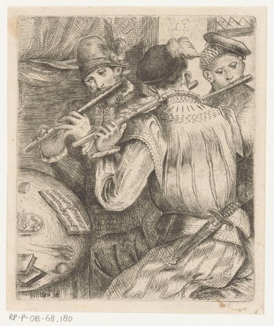 Trois joueurs de flûte traversière - Andrea Previtali