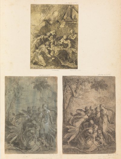 Adoration des bergers, Moïse sauvé des eaux, vers 1540-44 - Andrea Schiavone
