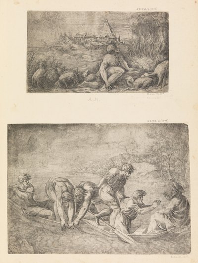 Moïse et le Buisson ardent, la Pêche miraculeuse, vers 1544-48 - Andrea Schiavone