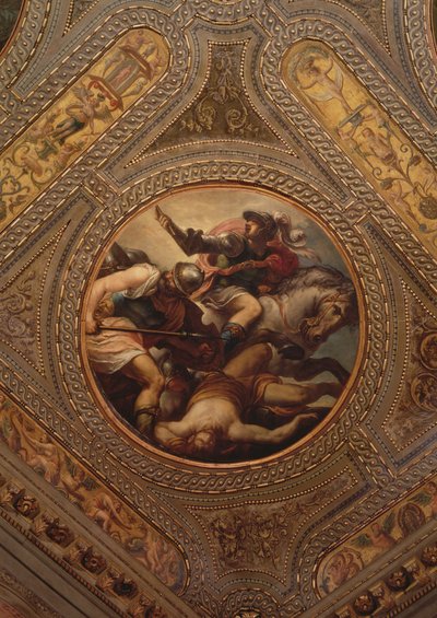 La Force des Armes, du plafond de la bibliothèque, 1556 - Andrea Schiavone