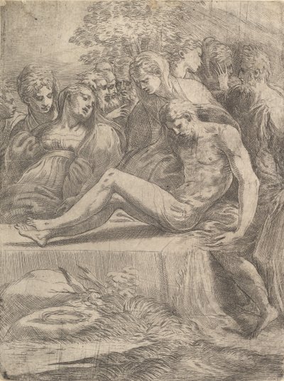 La lamentation sur le Christ mort - Andrea Schiavone
