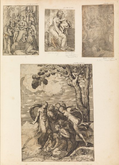 Vierge et Enfant, la Circoncision, Moïse sauvé du Nil, vers 1542-46 - Andrea Schiavone