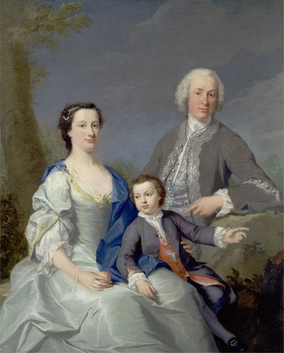 Sir Robert et Lady Smyth avec leur fils, Hervey, vers 1738-39 - Andrea Soldi