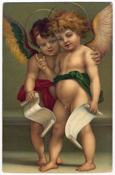Deux anges. Image pieuse d