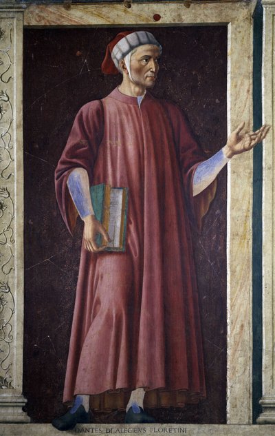 Dante Alighieri de la série Villa Carducci des hommes et femmes célèbres, c.1450 - Andrea del Castagno
