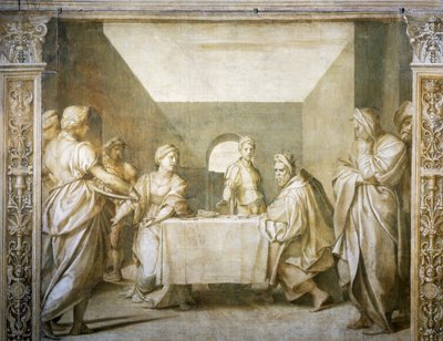 Présentation de la tête de Jean-Baptiste à Hérodiade par Salomé - Andrea del Sarto