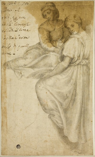 Sainte Anne et femme debout avec un plateau - Andrea del Sarto
