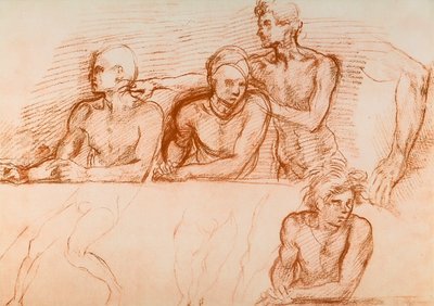 Étude des Apôtres pour la Cène de San Salvi, dessin d