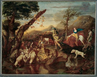 Auszug Jakobs nach Kanaan - Jacob part pour Canaan ... (peinture sur toile) - Andrea di Leone