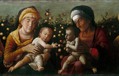 La Sainte Famille avec Saints Élisabeth, Jean et Zacharie (détail) - Andrea school of Mantegna