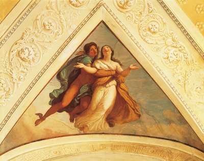 Bézel avec Mercure, fresque par Andrea Appiani (1754-1817), Villa Reale, Monza, Italie - Andrea the Elder Appiani