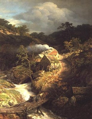 Paysage montagneux avec un torrent - Andreas Achenbach