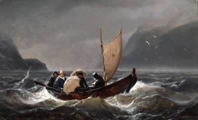 Artistes par temps orageux à Sognefjorden - Andreas Achenbach
