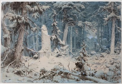 Forêt enneigée - Andreas Achenbach