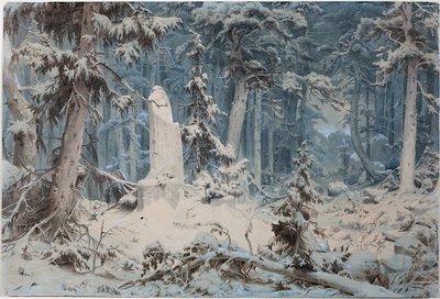 Forêt enneigée - Andreas Achenbach