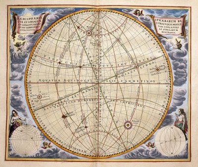 Trajectoires des planètes et des étoiles vues de la Terre, gravure de Harmonia Macrocosmica, par Andreas Cellarius (1596-1665) - Andreas Cellarius