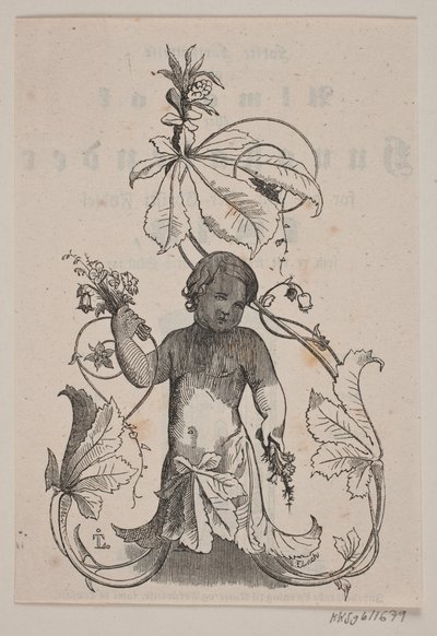 Génie avec des fleurs dans les mains - Andreas Flinch