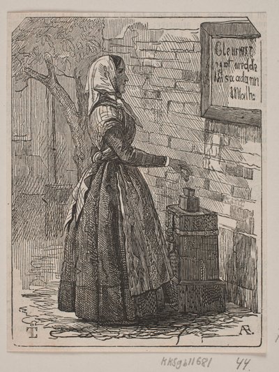 Donne volontiers! Une fille avec une boîte de charité - Andreas Flinch