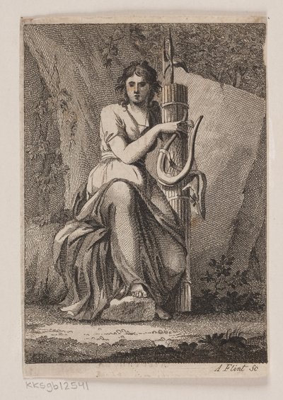 Une femme avec une lyre et des faisceaux - Andreas Flint